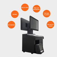 Sistema POS de Pantalla Táctil Dual de 14 Pulgadas, Terminal de Caja Registradora Todo en Uno, Impresora, Lector de Códigos de Barras, NFC, Android/Windows POS, Intel I3