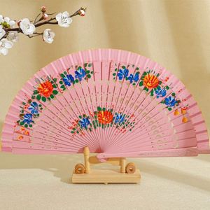 Éventail en bois personnalisé de 23 cm avec motif floral, option de logo personnalisé durable pour la décoration de la maison et les cadeaux promotionnels - Product Image 6