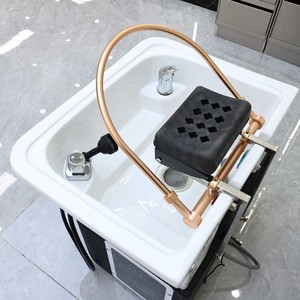 Lavabo de peluquería con sistema de circulación de agua que se puede conectar a una camilla de belleza - Product Image 2