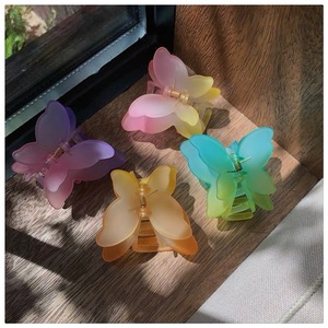 <span class=keywords><strong>Pince</strong></span> à cheveux <span class=keywords><strong>papillon</strong></span> double couche dégradée en gros pour femmes, <span class=keywords><strong>pince</strong></span> requin de luxe couleur gelée mate pour <span class=keywords><strong>coiffure</strong></span> mi-attachée - Product Image 3