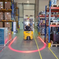 Sistema anticolisión peatonal de punto azul, luces de advertencia de seguridad para almacén, carretilla elevadora, luz de trabajo en forma de U