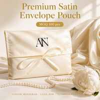 Pochette de luxe en satin pour champagne avec logo, conception gratuite, rabat en soie, pour vêtements, extensions capillaires, ou comme pochette cadeau