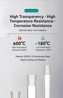 Adaptateur de raccordement en verre borosilicate épaissi 24/29 pour laboratoire chimique, OEM, vente en gros