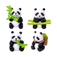 Statue de panda en résine de bambou, décoration de chambre kawaii DIY, accessoires de décoration de mini-jardin féerique, cadeau d'anniversaire moderne pour enfants