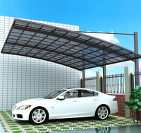 Abri de pluie extérieur robuste en métal aluminium verre Gazebo Tente d'ombrage pour voiture Garages Auvents et abris de voiture