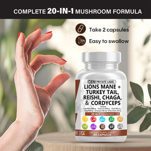 OEM Private Label Lion's Mane <strong>Mushroom</strong> Powder <strong>Capsules</strong> for Adult Immune Support and Energy Management - Product Image 5