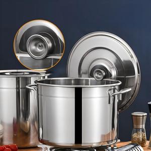 أواني طهي من الفولاذ المقاوم للصدأ سلسلة 2.2 بسعة 14.5 لتر - 84.5 لتر، صالحة للطعام، مع غطاء عمودي قابل للتعليق - Product Image 2