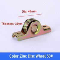 Roue à disque chromée avec roulement pour rail de porte coulissante, poulie de guidage en zinc coloré pour rail de porte coulissante