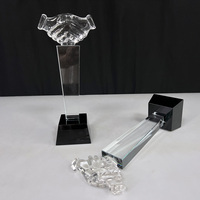 Trophée en cristal personnalisé avec base noire - Prix du partenariat professionnel pour la coopération commerciale et la finalisation des affaires MH-J082