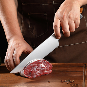 Ensemble de 10 couteaux de <span class=keywords><strong>cuisine</strong></span> en acier inoxydable à haute teneur en carbone avec manche pleine longueur, ensemble de couteaux de chef avec bloc et aiguiseur intégré, <span class=keywords><strong>cadeau</strong></span> - Product Image 3