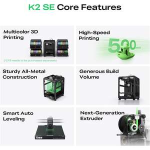 Impresora 3D Creality K2 SE, volumen de construcción de 220x215x245 mm, impresión FDM de alta velocidad para modelos multicolor. - Product Image 2