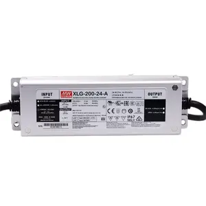 Fonte de alimentação led ip67, fonte de energia média bem xlg 200 12v 24v 36v 42v 48v 54v à prova d' água 200w driver de led