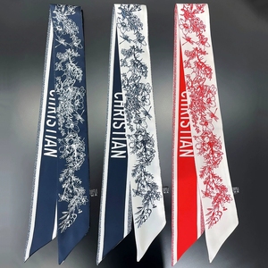 Factory OEM ODM Custom Designer Twill Silk Ribbon Scarf Digital Printed Imitation Silk Scarf for Women <strong>Head</strong> Handbag Hair <strong>Wraps</strong> - Product Image 1