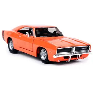马斯提奥1:18经典汽车模型美国肌肉车1969充电器RT金属汽车压铸模型用于收集和礼品