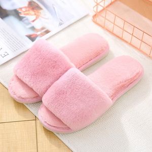 Chaussons d'intérieur pour femmes, chaussures chaudes d'hiver, mules plates à enfiler, pantoufles en fausse fourrure pour femmes, tailles 36-41, vente en gros - Product Image 4