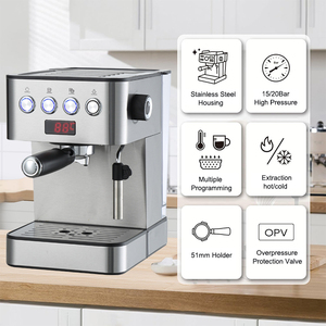 Programmable Semi-<b>Automatic</b> Stainless Steel Espresso <b>Machine</b> LED Screen 51mm Portafilter Hot Water Household Hotel Coff - Product Image 4