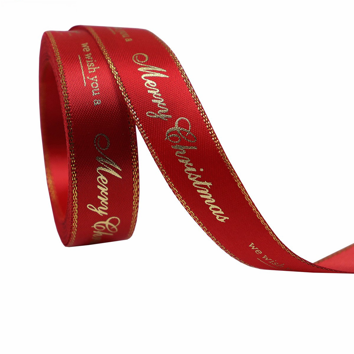 Bordure rouge et or Joyeux Noël-1,6 cm x 10 mètres