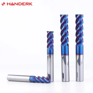 HANDERK Factory Wholesale HRC55 65 4 Flute 4mm Carbide End Mill for Metal