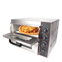 Four à pizza professionnel à double couche électrique pour la maison, petit four commercial, acier inoxydable, 3000W, thermostat réglable