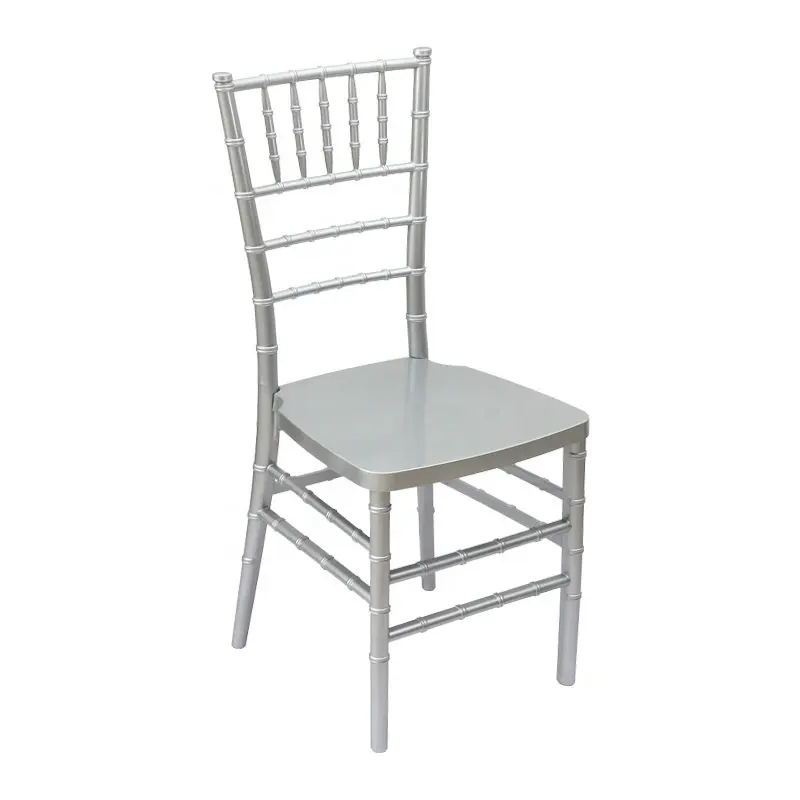 Good Quality Silver Resin Plastic Stackable Adult Wedding Ballroom Tiffany Chiavair Chairs