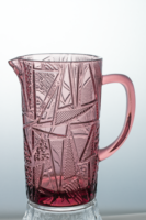 Pichet à eau en verre pressé vintage de style géométrique européen rétro, multicolore, gaufré, 1100 ml, récipient à jus en verre
