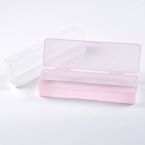 Petite boîte de rangement en plastique transparent, conteneur pour bijoux, fournitures de nail art, 2 couleurs - Product Image 1