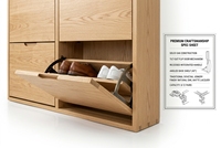 Meuble à chaussures rabattable en chêne massif, style nordique moderne, pour entrée, gain de place, vente en gros