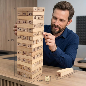 Jeu d'échecs et de dames en bois écologique, 54 pièces numérotées, en pin naturel, hauteur 27 cm, base 7,5 cm, fournitures de fête, cadeau - Product Image 1