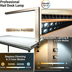 <span class=keywords><strong>Lampe</strong></span> de table <span class=keywords><strong>LED</strong></span> en forme de L, <span class=keywords><strong>lampe</strong></span> de bureau professionnelle <span class=keywords><strong>pour</strong></span> table de manucure, CRI élevé, soin des cils, tatouage des sourcils, éclairage de salon de beauté - Product Image 5