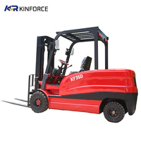 Forklift Kinforce Bersertifikasi CE, Tugas Berat, Penggerak Listrik, Tiang Dua Tingkat, Ban Solid, Penggeser Samping Hidrolik/Listrik Tahap Lima