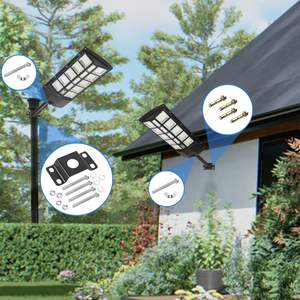 ไฟส่องสว่างลานจอดรถพลังงานแสงอาทิตย์แบบรวมทุกอย่างในหนึ่งเดียว พร้อมรีโมทคอนโทรล กันน้ำ ระบบเปิด-ปิดอัตโนมัติเมื่อมืด 1000W/2000W/3000W วัสดุ ABS ขายส่ง - Product Image 5