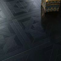 Plancher en bois composite renforcé à motif dentelé noir haute densité 12 mm, style vintage, vinyle en chevrons, stratifié, pour la maison