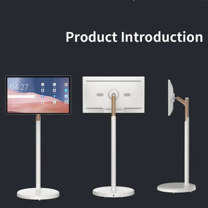 โทรทัศน์แบบตั้งพื้นเคลื่อนย้ายได้ขนาด 32 นิ้ว LED สีขาว 120Hz พร้อมกล้อง Wifi Android Smart TV สำหรับการประชุมสด ขายปลีก และใช้ในบ้าน - Product Image 5