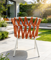 Fauteuil de balcon, canapé en corde tressée, design moderne et épuré, mobilier d'extérieur, chaise de salle à manger en corde pour cour artistique