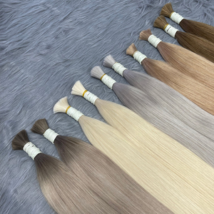 Premium 12A Blonde European Russian Hair Supplier Extensiones De Cabello Humano Natural Remmy Virgin Bulk Human Hair <strong>Extensions</strong>