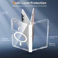 Coque de protection antichoc magnétique transparente de luxe anti-jaunissement avec charnière pour Samsung Galaxy Z Fold 7 8 Ultra