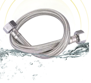 Manguera de Plomería de Agua Flexible Moderna para Cocina, de Acero Inoxidable Trenzado, con Juntas de Cobre Refinado, Resistencia a la Torsión, 1/2\", 100 cm - Product Image 2