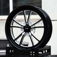 Jantes forgées HTOR Custom 15x4 17x4.5 18x5 5x114.3 5x120 Super Légères pour Drag Racing, Noir Brillant Fraisé pour Corvette GTO Hellcat