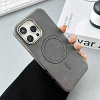 Étui de téléphone en cuir plaqué de luxe avec chargement magnétique sans fil pour iPhone 17 16 15 Pro Max 14 13, coque rigide antichoc