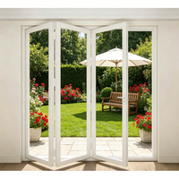 Portes pliantes accordéon en aluminium et verre avec charnières en nylon pour armoire intérieure, placard à persiennes, gain de place