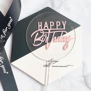 Topper redondo de acrílico transparente para pastel con pegatina de <span class=keywords><strong>feliz</strong></span> <span class=keywords><strong>cumpleaños</strong></span> DIY Topper de pastel de <span class=keywords><strong>feliz</strong></span> <span class=keywords><strong>cumpleaños</strong></span> círculo redondo acrílico espacios en blanco <span class=keywords><strong>disco</strong></span> - Product Image 6