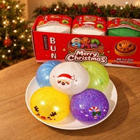 Vente en gros de jouets squishy en forme de Baozi (pain vapeur) à montée lente, anti-stress, à presser, en boîte mystère de Noël, en vrac
