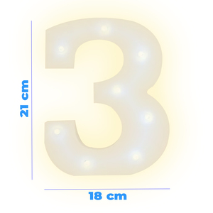 <b>Number</b> 3 <b>Led</b> Light Warm Glow Party Decoration - Product Image 3