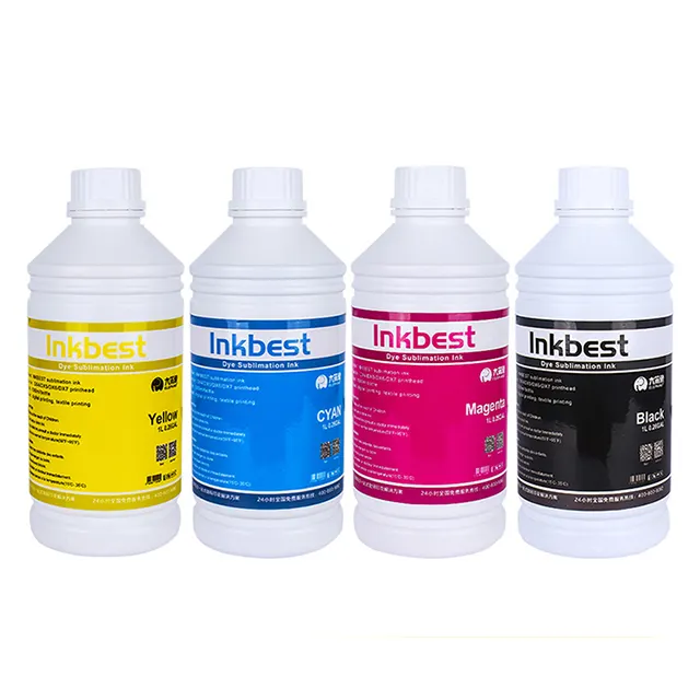 Textile Inkbest Pigment stampa digitale pellicola di trasferimento in poliestere 1000ml inchiostro a getto d'inchiostro 4 colori Cmykw per stampante