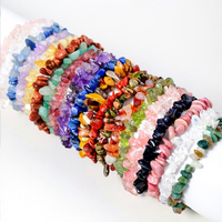 Bracelet jonc en gravier de cristal naturel le plus vendu, motif géométrique, mariage, coloré, irrégulier, bijoux de main