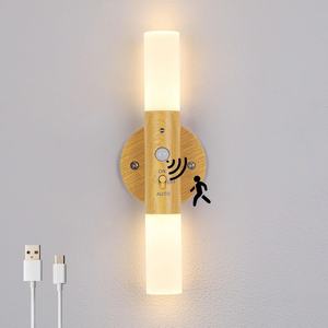 Lampe murale portable en bois pour intérieur, lumière intelligente rechargeable, applique murale pour escalier, cabine - Product Image 5