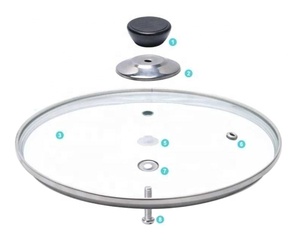 <span class=keywords><strong>Pentole</strong></span> in acciaio inossidabile con coperchio in vetro rinforzato con coperchio per Wok temperato in vetro <span class=keywords><strong>Pyrex</strong></span> rotondo per coperchio con pomello per <span class=keywords><strong>pentole</strong></span> di qualità Premium - Product Image 1