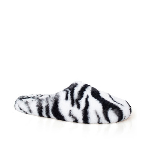 Pantofole da <span class=keywords><strong>Donna</strong></span> Personalizzate Basse Calde e Morbide a Punta Chiusa con Pelliccia Sintetica Zebrata, <span class=keywords><strong>Ciabatte</strong></span> Soffici e Accoglienti da Interno Personalizzabili <span class=keywords><strong>in</strong></span> Pelliccia - Product Image 1