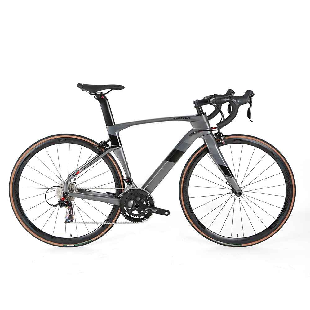 טוויטר CYCLONEpro 700c אפור פישר aero פחמן מרוצי כביש אופני 54cm