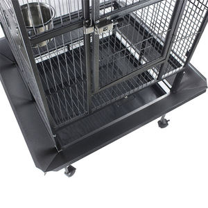 Vendita direttamente in fabbrica grande gabbia di uccelli pappagallo di lusso in metallo nero gabbia di allevamento uccello piccione casa con ruote - Product Image 6